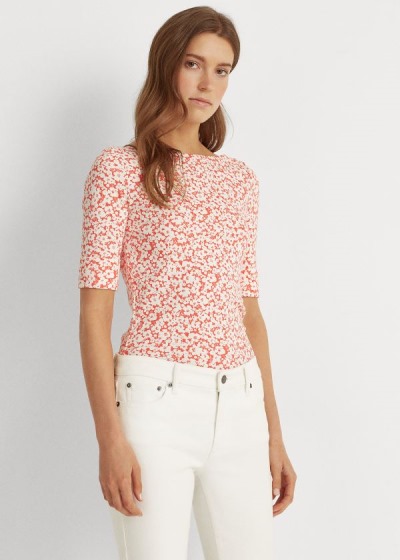 Ralph Lauren Floral Cotton-Blend Top Dame Danmark (UQMSE7012)